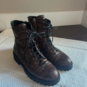 Giuseppe Zanotti Brown Snakeskin Boots